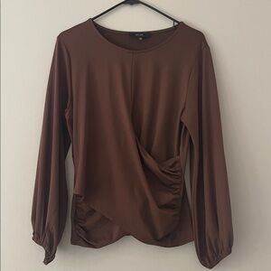 ECLAIR |‎ Soft Elegant Statement Blouse | Brown | Preppy | Size M